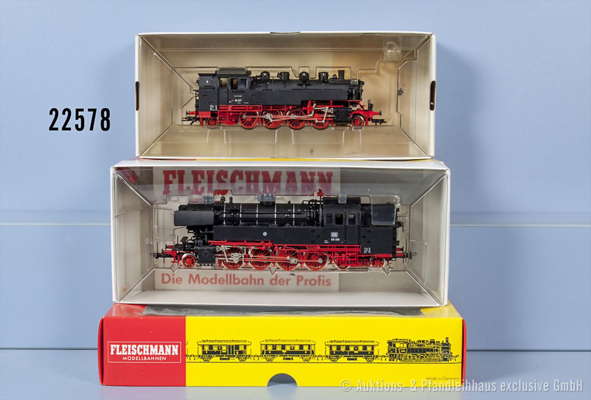 Konv. 2 Fleischmann H0 Lokomotiven, dabei 4065 Tenderlok der DB, BN 65018, Achsfolge ...