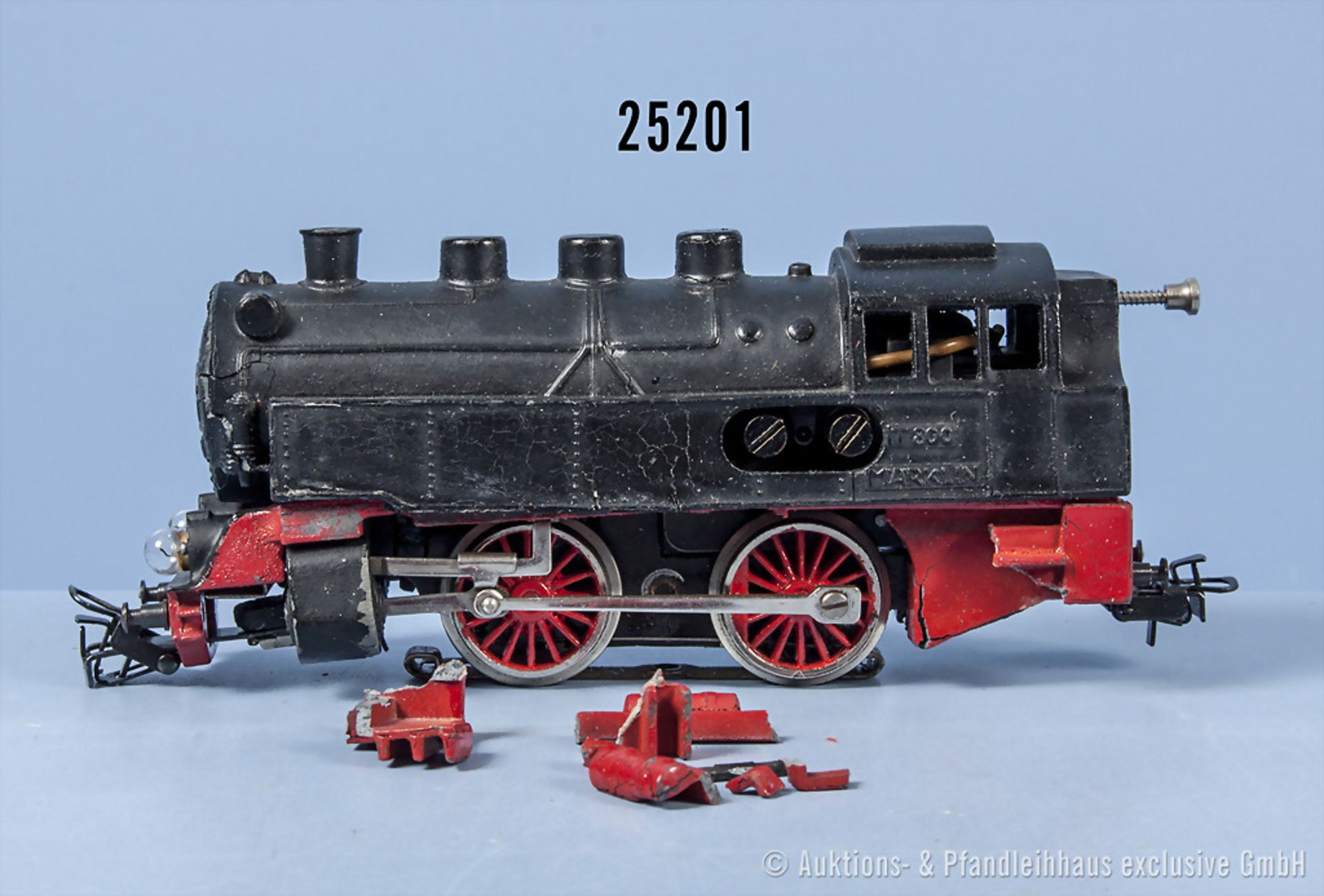 Märklin H0 T 800 Typ 4 Tenderlok, Achsfolge B, Zustand 4-5, Gehäuse zinkrissig und ...