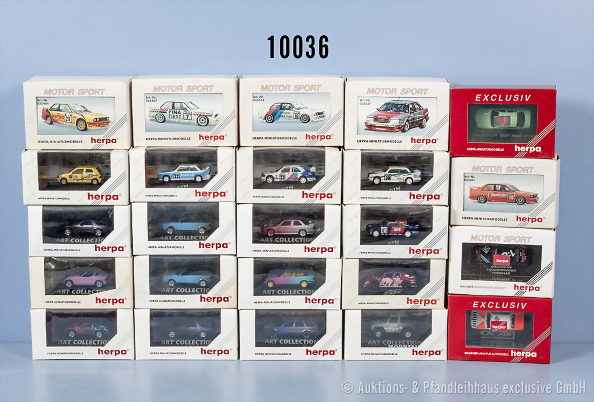 Konv. 24 Herpa H0 Modellfahrzeuge dabei Art Collection, Exclusiv, Motor Sport usw., sehr ...