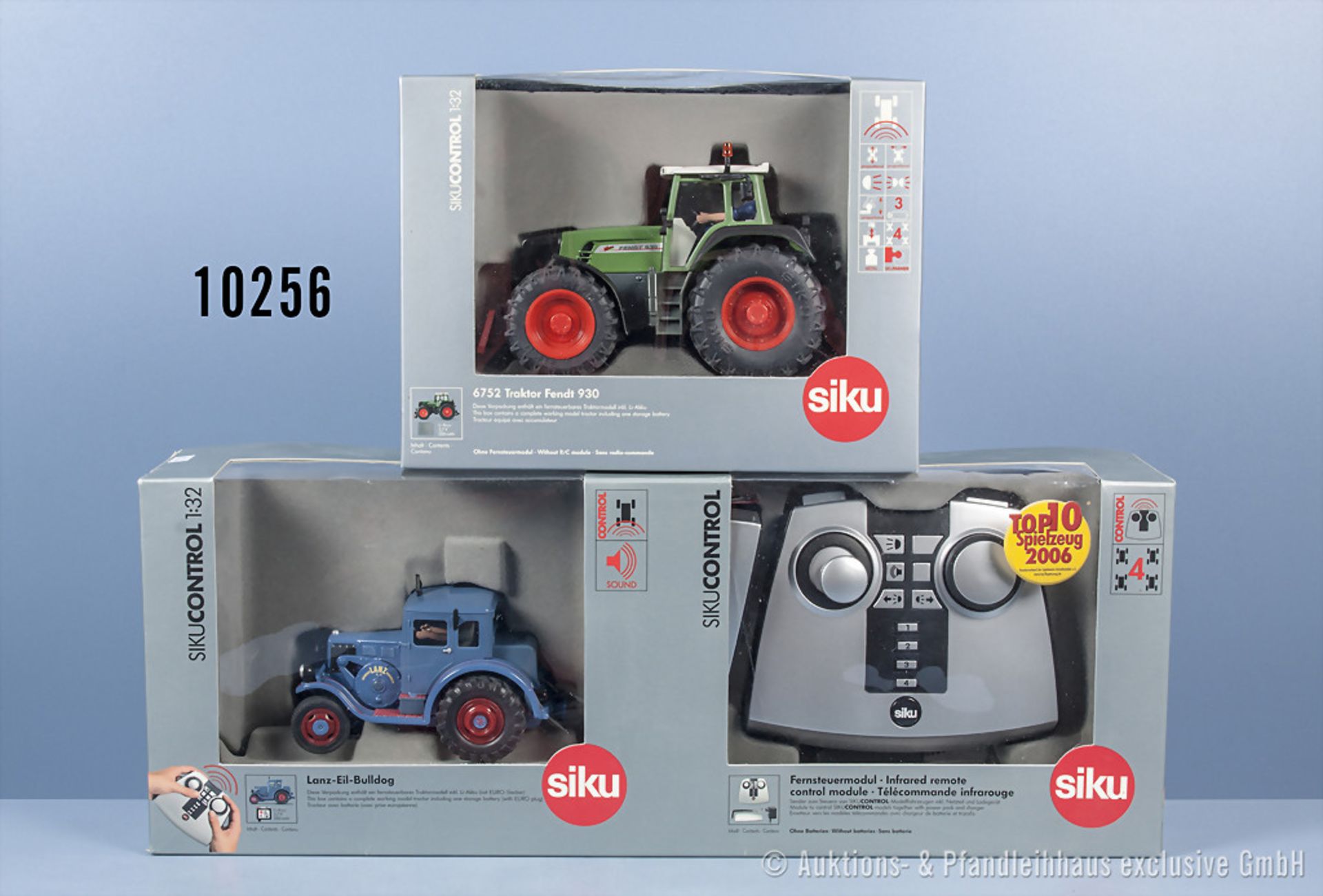 Konv. Siku Control 6752 Traktor Fendt 930 und 6756 Lanz-Eil-Bulldog mit Fernsteuermodul, ...