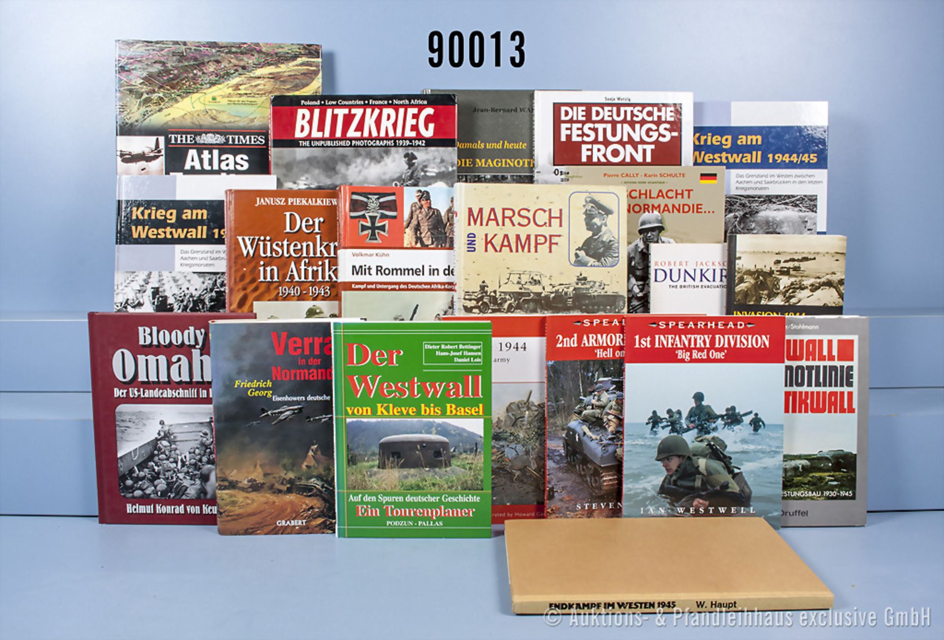 Konv. 20 Bücher (NK) über den Krieg im Westen und in Afrika u.a. "Krieg am Westwall" ...