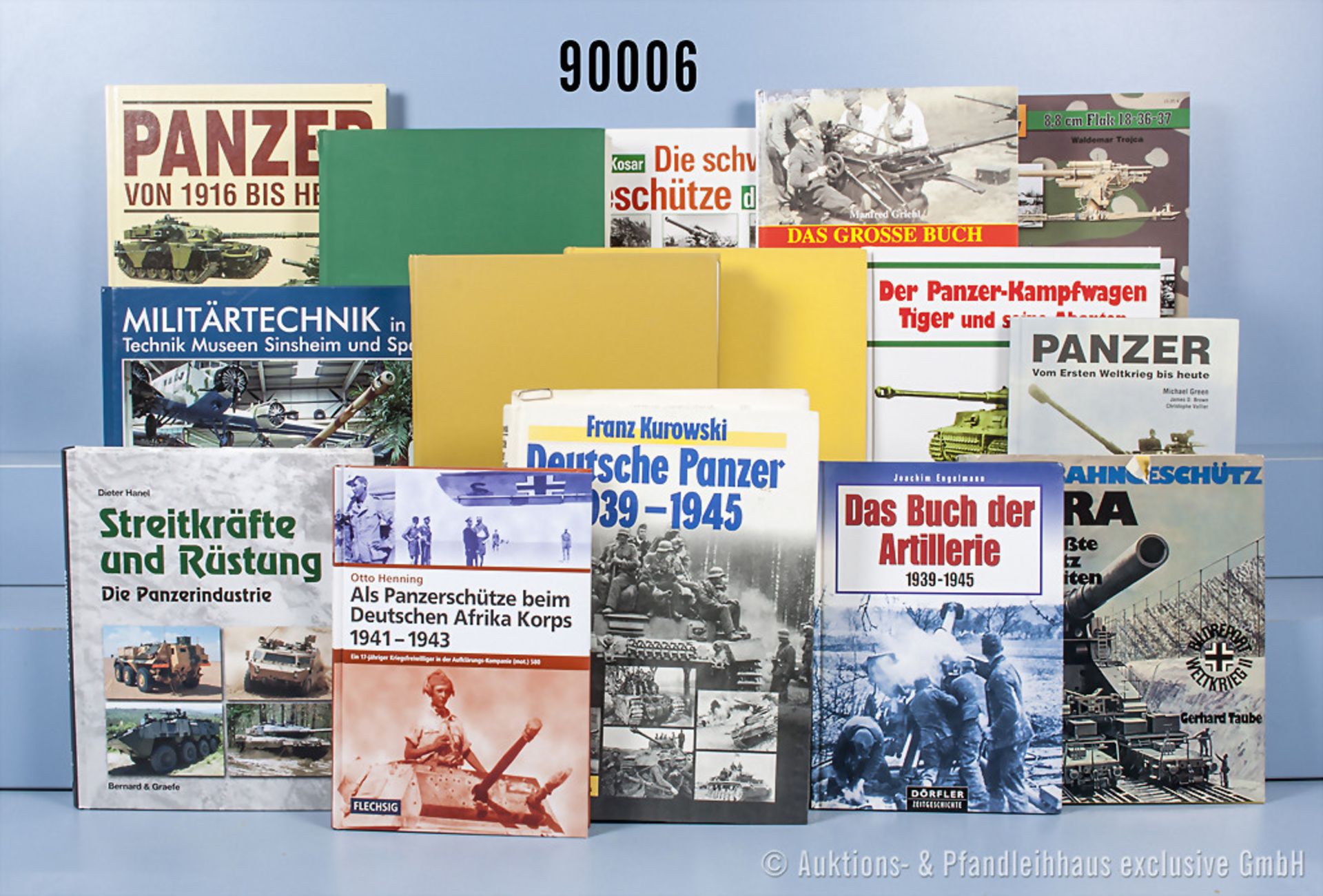 Konv. 40 Bücher NK über Artilleriewaffen, Panzer und Panzerkrieg, überwiegend 2. WK, u. ...
