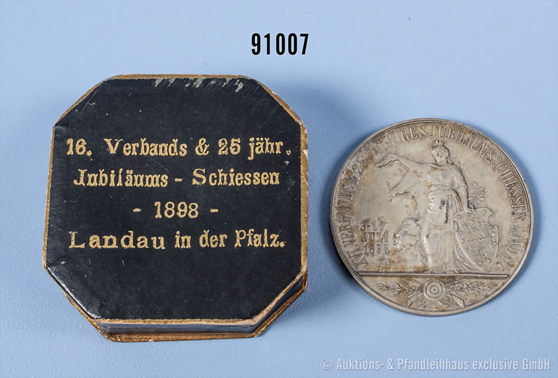 Bayern Schützenmedaille "16. Verbands & 25 jähr. Jubiläums-Schiessen - 1898 - Landau in ...