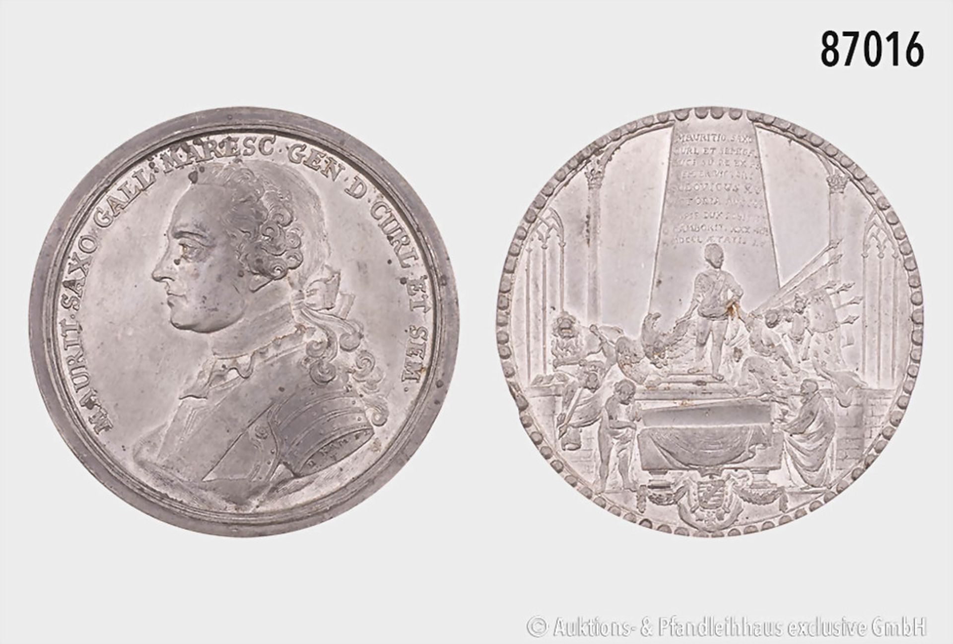 Sachsen, Friedrich August II (1733-63), Zinnmedaille 1750, von Kamm, auf den Tod von ...