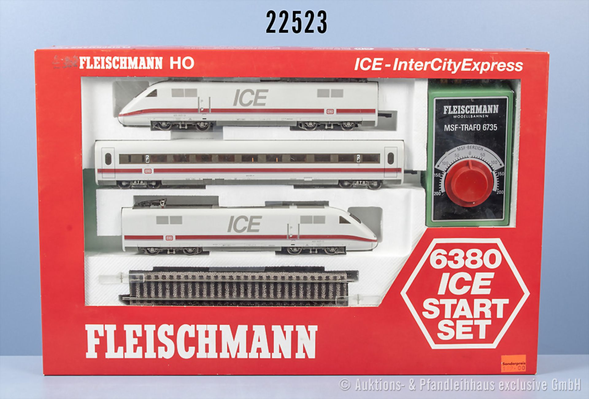 Fleischmann H0 6380 Startset ICE, dabei 3-teiliger Elektrotriebzug der DB, BN 401 007-0, ...