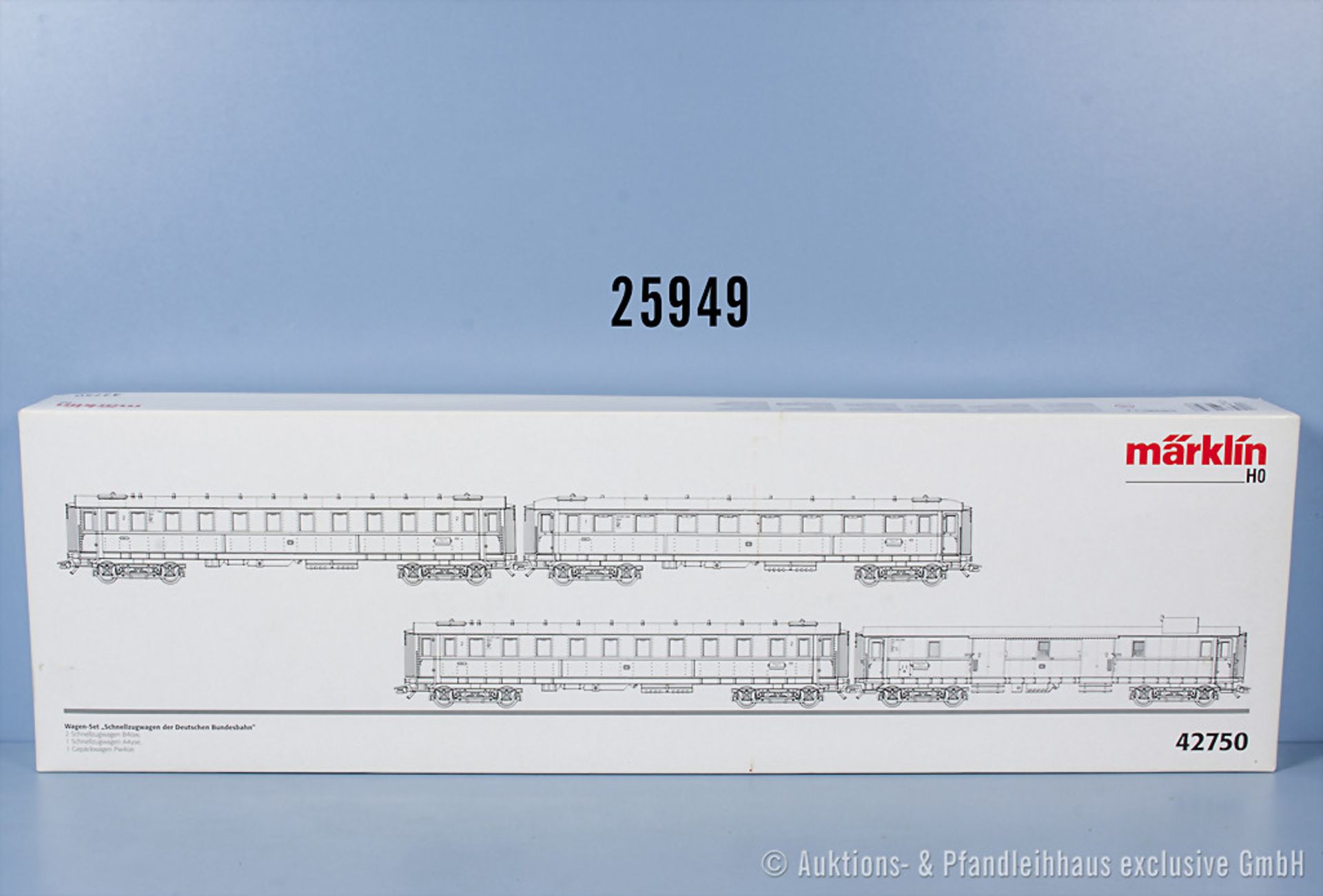 Märklin H0 42750 D-Zug-Wagenset der DB, Zustand 0-1, in OVP, OVP mit ...