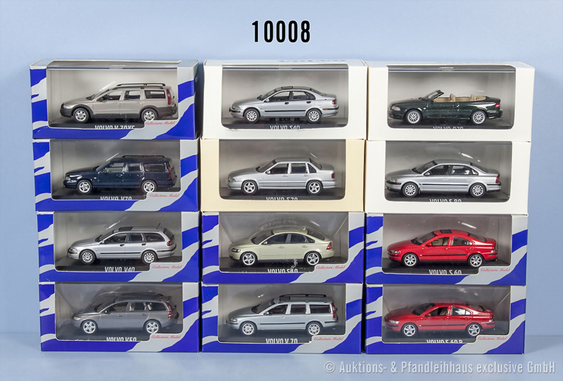Konv. 12 Minichamps Volvo Modellfahrzeuge dabei V40, V70, S40, C70 usw., Metallausf., M ...