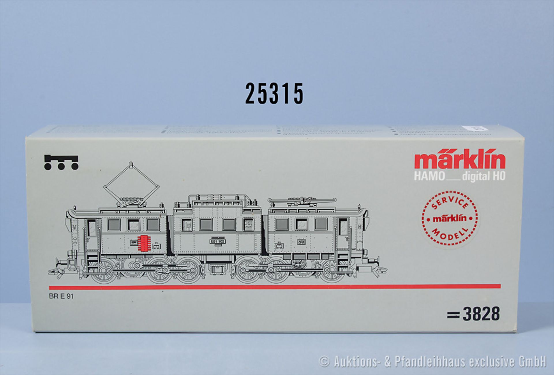 Märklin Hamo digital H0 3828 E-Lok der DRG, BN E91 102, Aufdruck "Servicemodell", ...