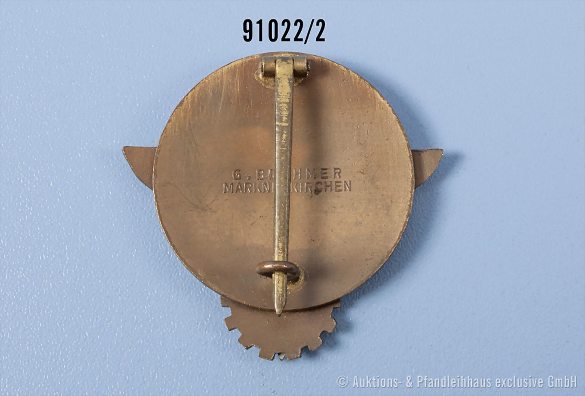 Abzeichen für Kreissieger 1938, Hersteller "G. Brehmer Markneukirchen", Emaillechip in ... - Bild 2 aus 2