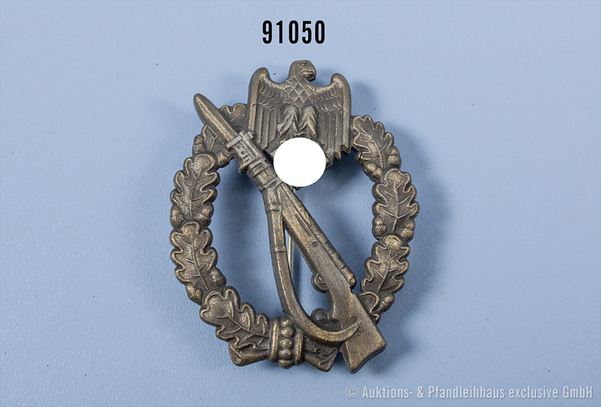 Infanterie-Sturmabzeichen in Bronze, Zinkausführung, Hersteller "JFS", guter ...