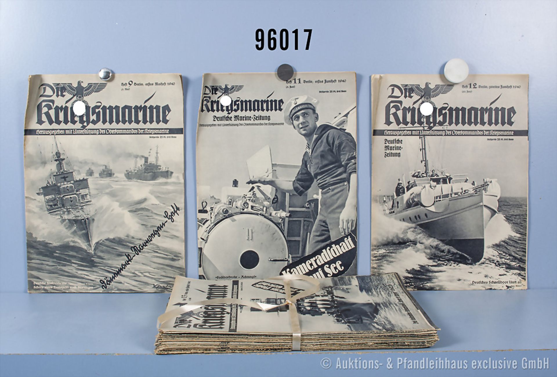26 Zeitschriften "Die Kriegsmarine", Nr. 9, 11-25 aus 1940 und Nr. 1-12 aus 1941, guter ...