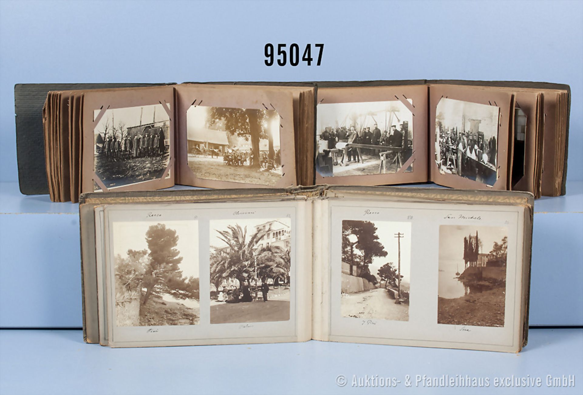 Konv. 3 Fotoalben 1. WK, 2 Alben mit eingesteckten Fotos, überwiegend in ...