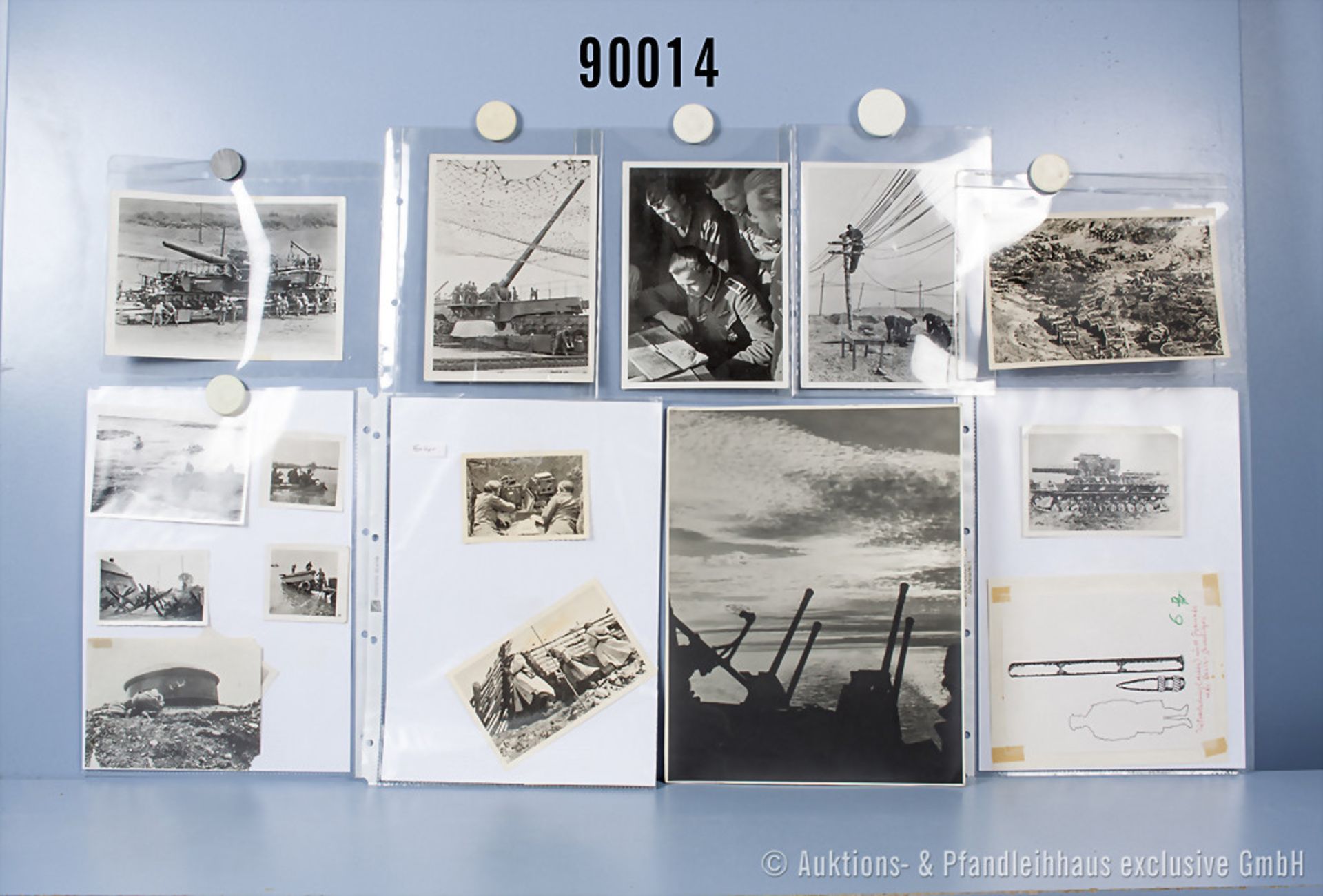 umfangreiches Fotokonvolut, 5 Hängeordner "Pioniere", "Funker", Geschütze", "Artillerie" ...