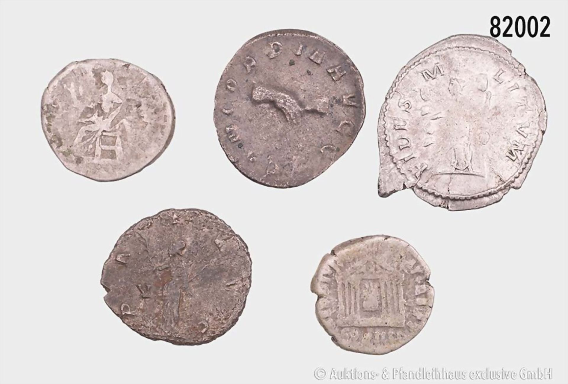 Römische Kaiserzeit, Konv. 2 Denare und 3 Antoniniane, dabei Antoninus Pius, Julia Domna ... - Bild 2 aus 2