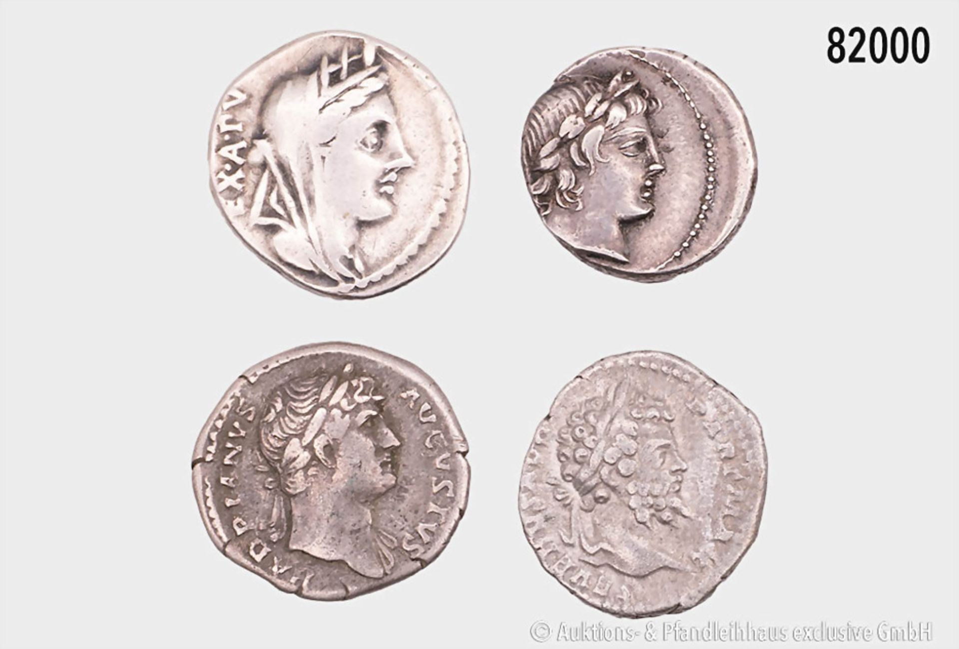 Konv. Römische Republik, 2 Denare (C. Fabius C. f. Hadrianus, 102 v. Chr. und L. Marcius ...