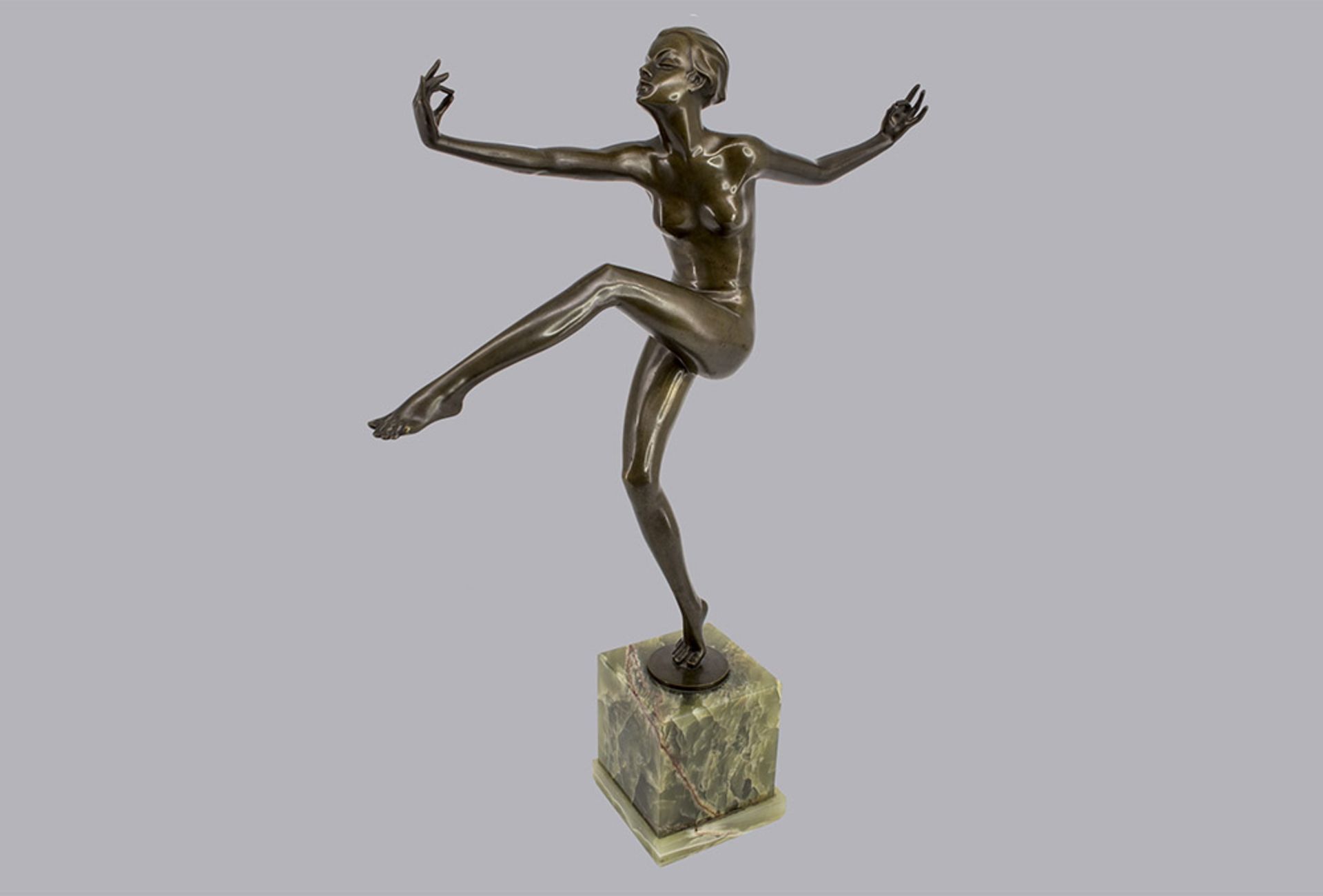 Bronze-Skulptur, Tänzerin, von Josef Lorenzl, Österreich, Entwurf um 1930, spätere ...