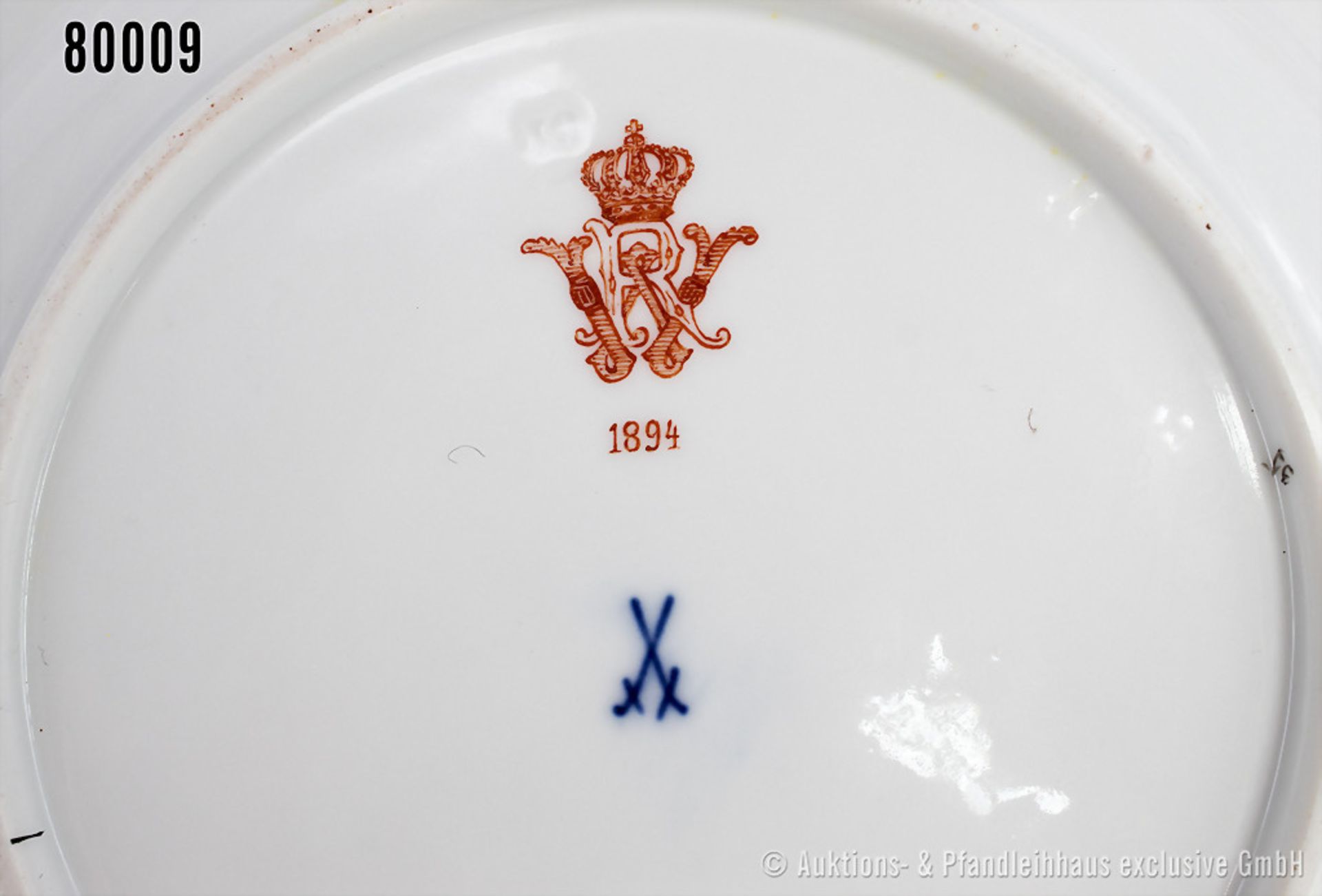 Konv. Porzellan flacher Teller, D 24 cm und Suppenteller, D 23 cm, Meissen, aus dem ... - Bild 2 aus 4