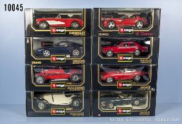 Konv. 8 Bburago Modellfahrzeuge, dabei Ferrari 456 GT, Alfa Romeo 8 C 2300 Monza, ...