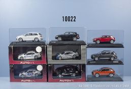 Konv. 9 Modellfahrzeuge dabei Mercedes und Audi, M 1:43, Metallausf., Hersteller u.a. ...