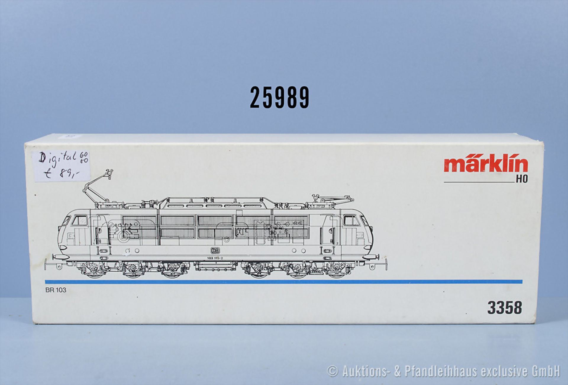 Märklin H0 3358 E-Lok der DB, BN 103 115-2, n.A.d.E. digitalisiert, Zustand 1-2, in OVP, ...