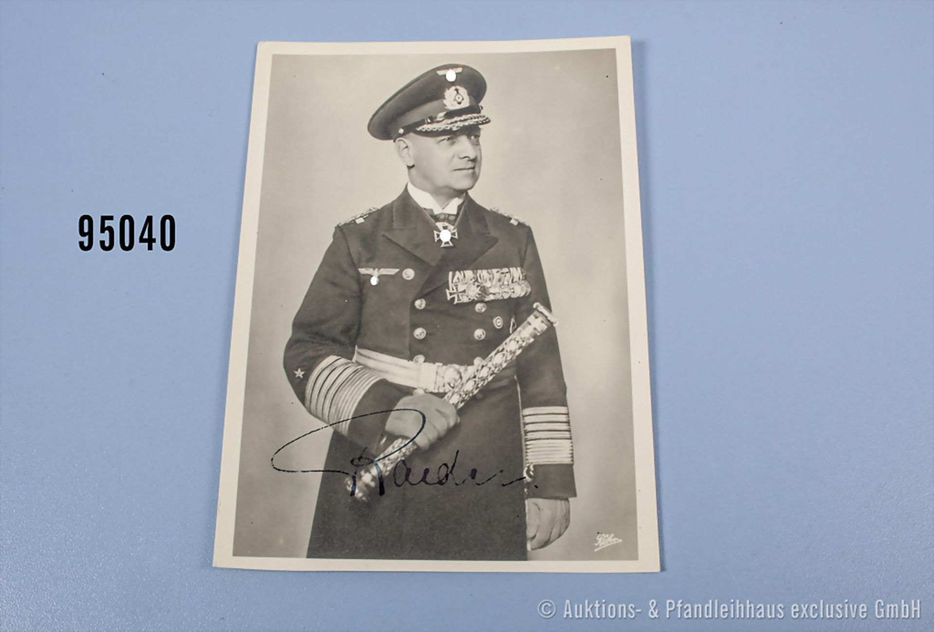 Ritterkreuzträger Postkarte mit OU Großadmiral Dr. h. c. Raeder, Roehr-Verlag Magdeburg, ...