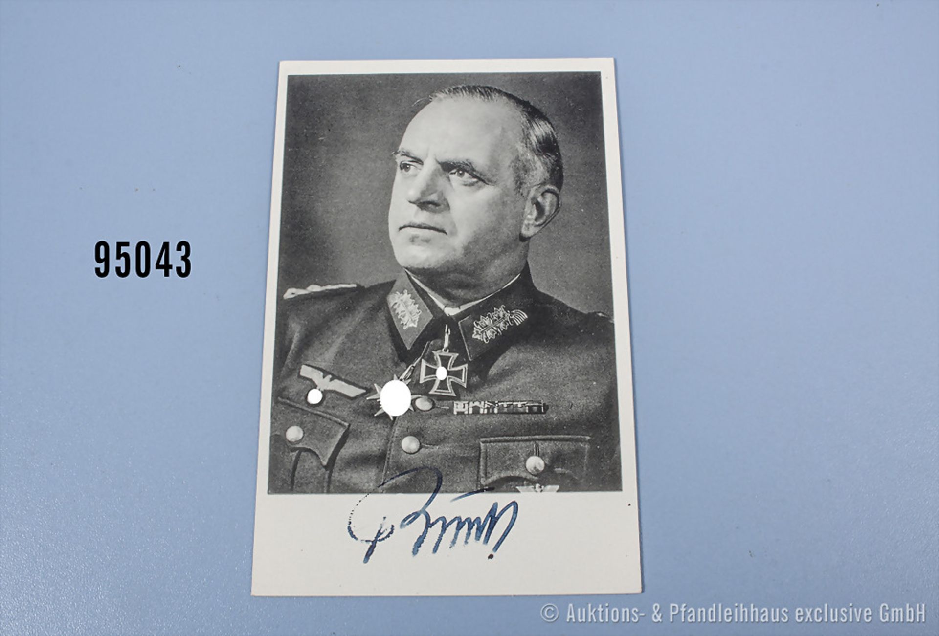 Ritterkreuzträger Postkarte mit OU General Bursch, Foto-Press Brüssel, guter Zustand mit ...