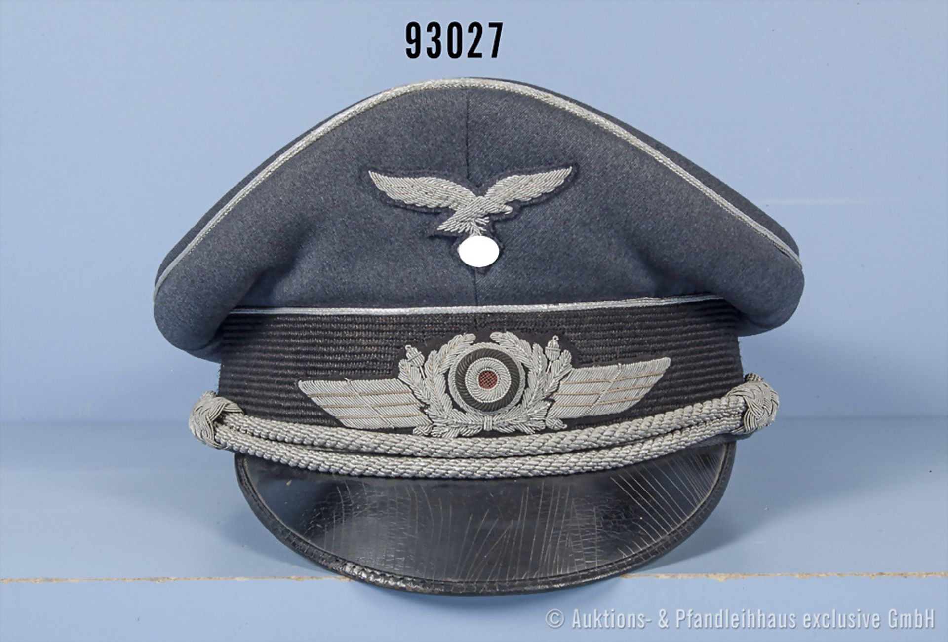 Schirmmütze für Offiziere der Luftwaffe, komplett mit Effekten, Hersteller "Erel", ...