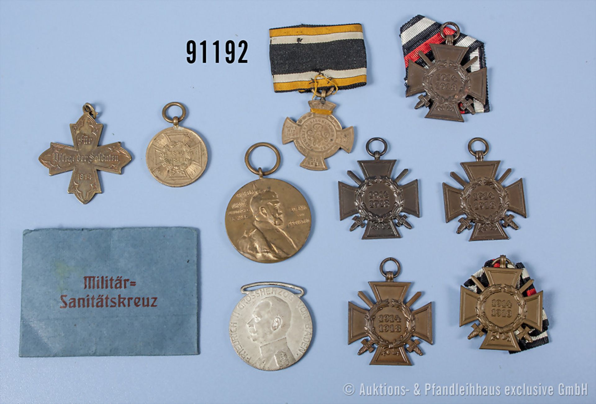 Konv. 5 EKF, Centenarmedaille, KDM 1870/71, Erinnerungskreuz 1866 "Der Main-Armee", ...