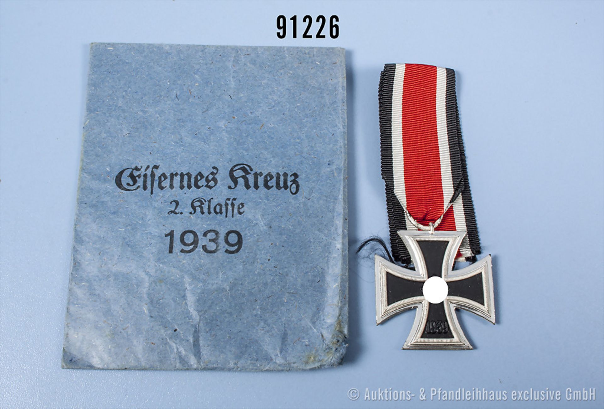 Konv. EK 2 1939, Hersteller "13" im Bandring, in dazugehöriger Verleihungstüte, guter ...