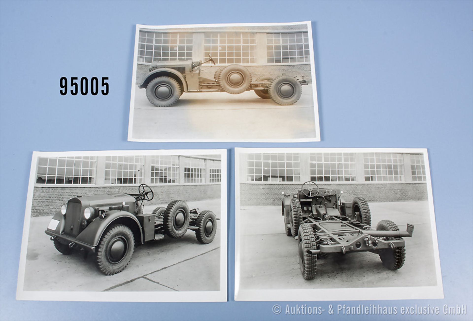 Konvolut 3 original s/w Aufnahmen Opel Werkfotos von Wehrmacht Geländewagen Horch ...