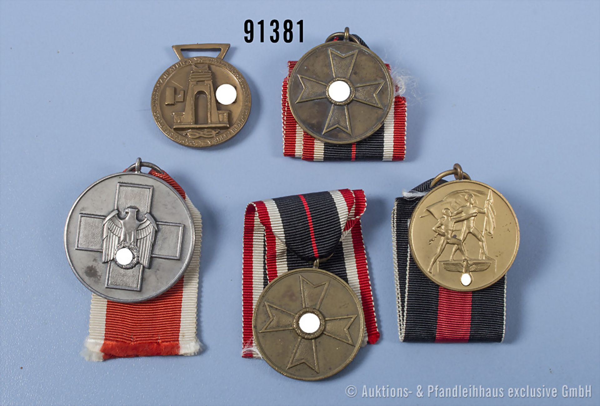 Konv. Volkspflegemedaille, 2 KVK-Medaillen, Sudetenlandmedaille sowie ...