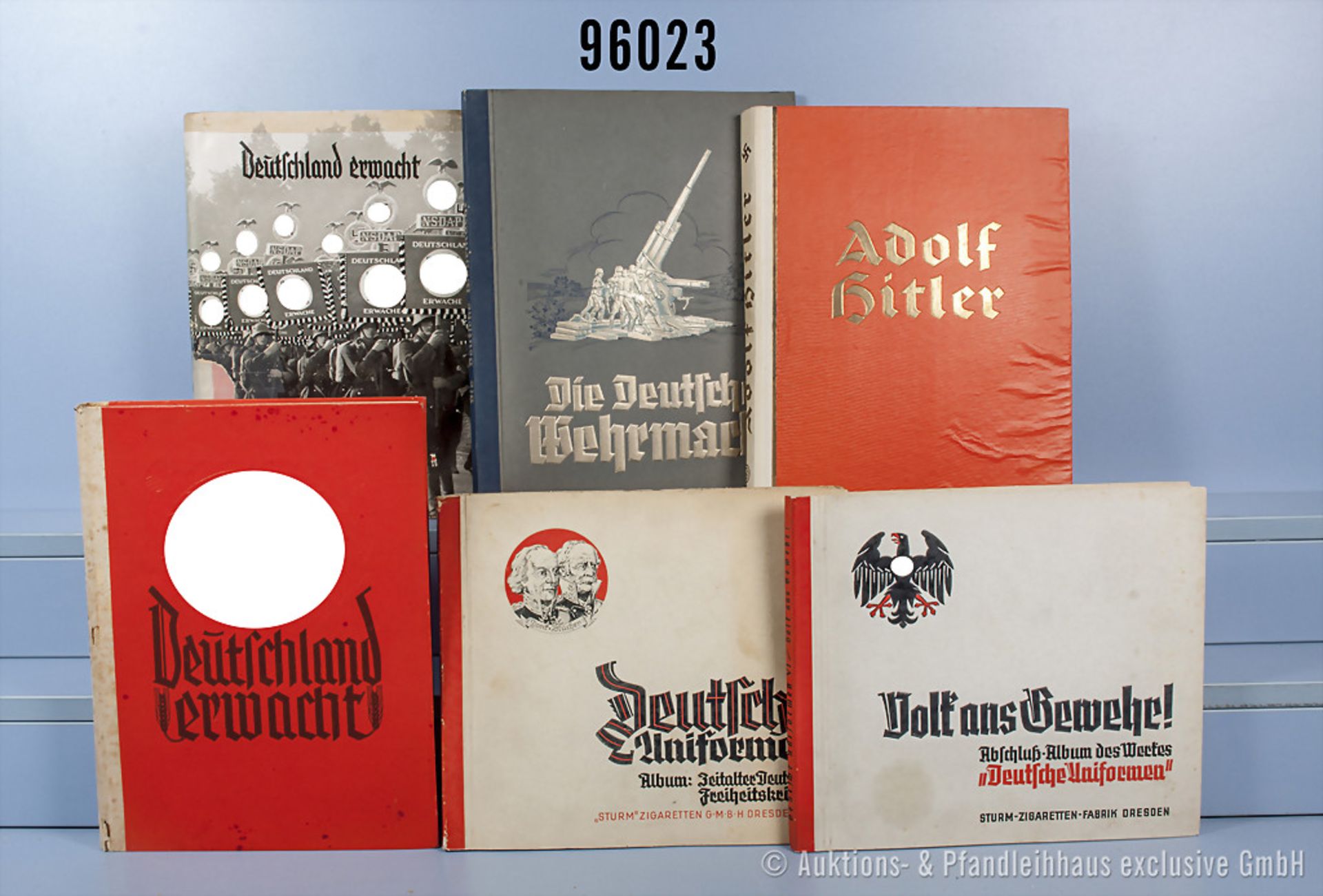 Konvolut 6 Sammelbilderalben "Volk ans Gewehr!", "Deutsche Uniformen - Album: Zeitalter ...