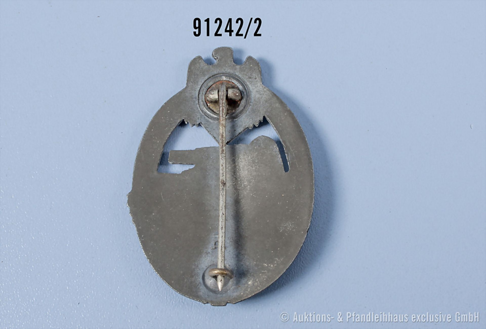 Panzerkampfabzeichen in Silber, Zinkausf., Hersteller "HA", guter Zustand mit ... - Bild 2 aus 2