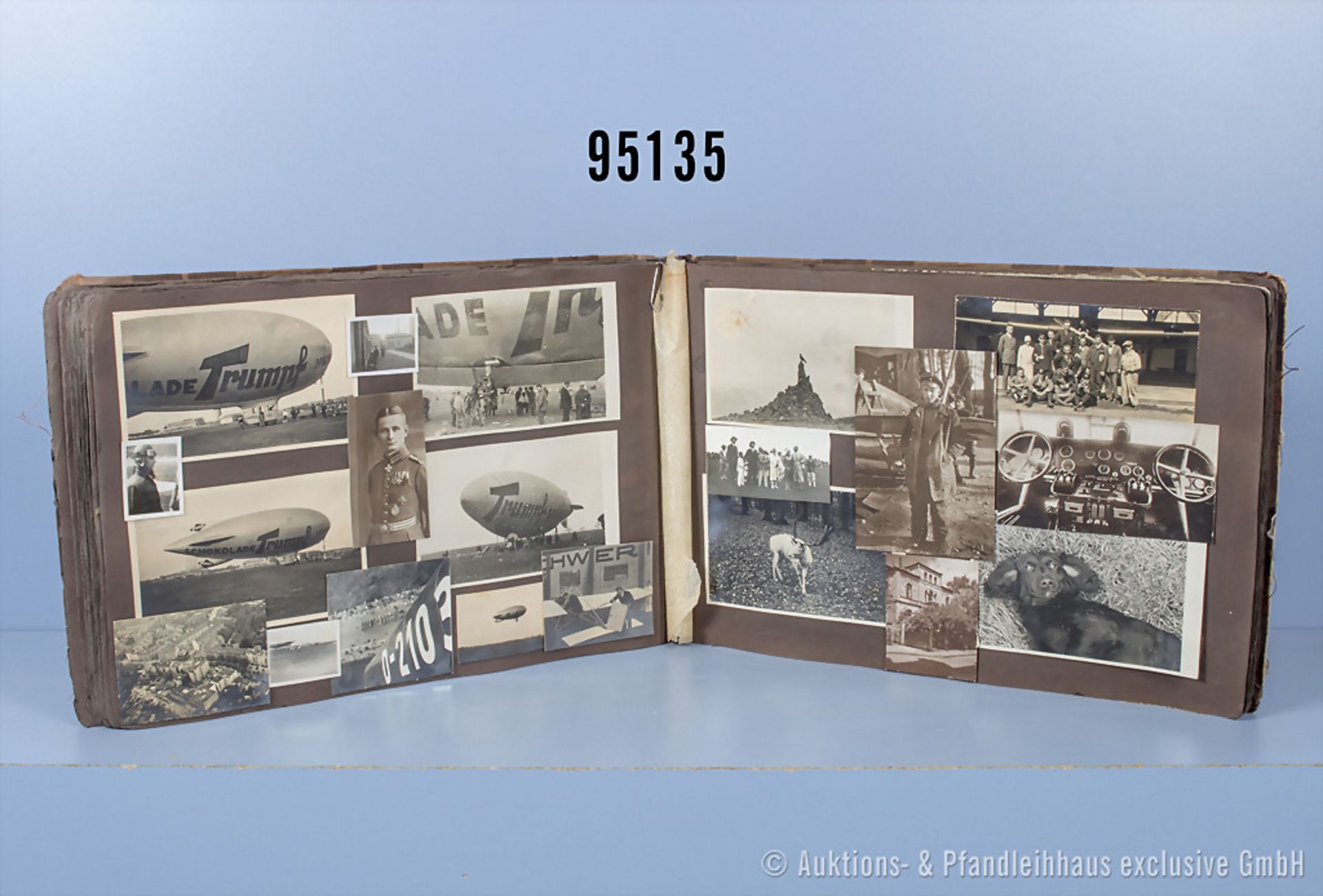 Flieger-Fotoalbum, geführt ab 1929, viele verschiedene Flugzeugtypen, dabei auch ...