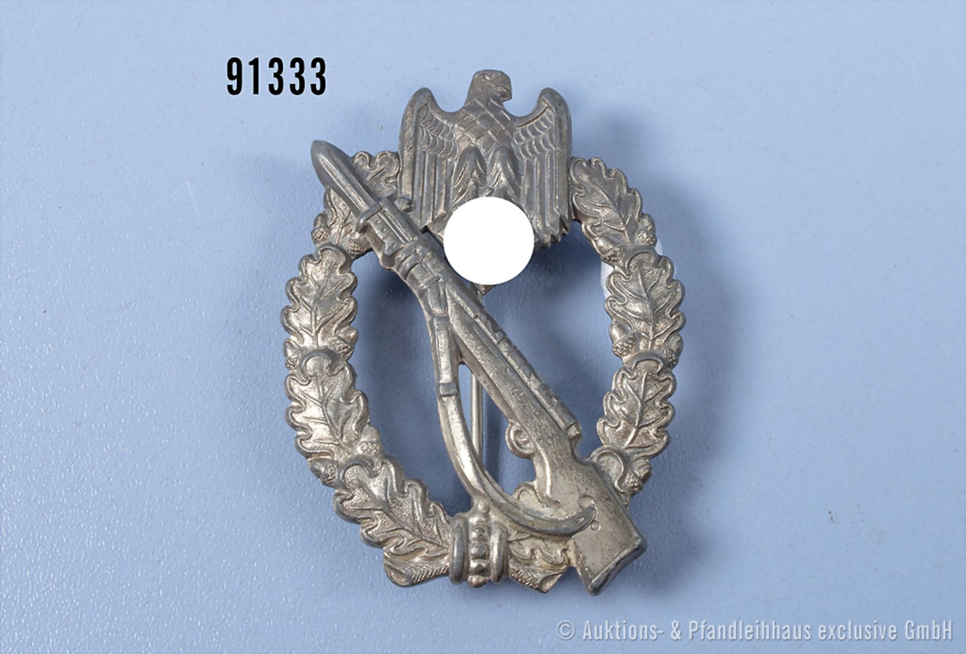 Infanterie-Sturmabzeichen in Silber, Zinkausf., Hersteller "S.H.u.Co.41", guter Zustand, ...