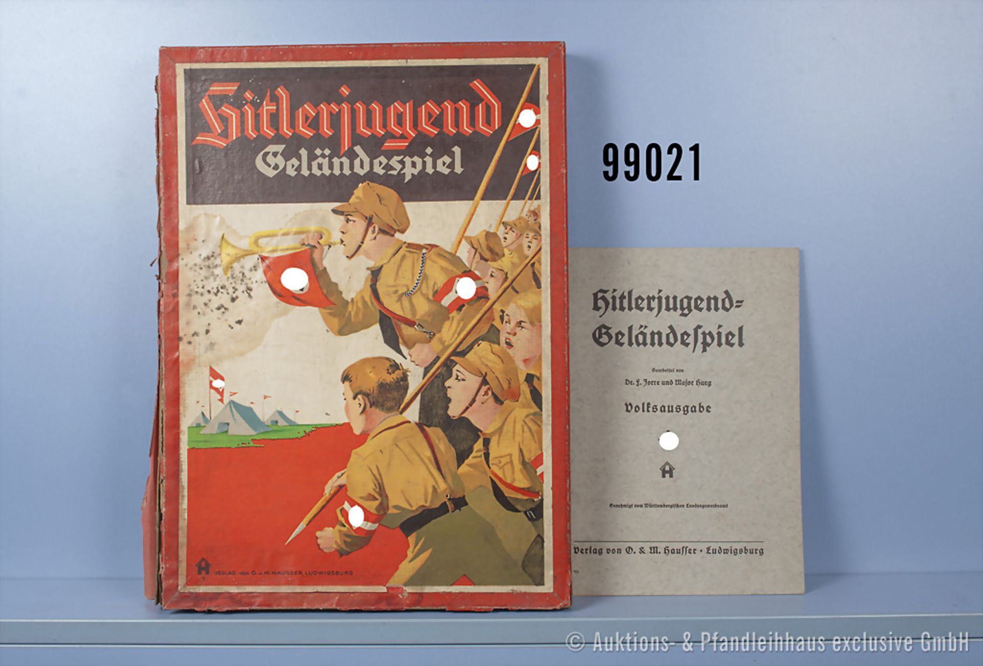 Hitlerjugend "Geländespiel" der Firma Hausser mit Spielfeld, Spielregeln und ...