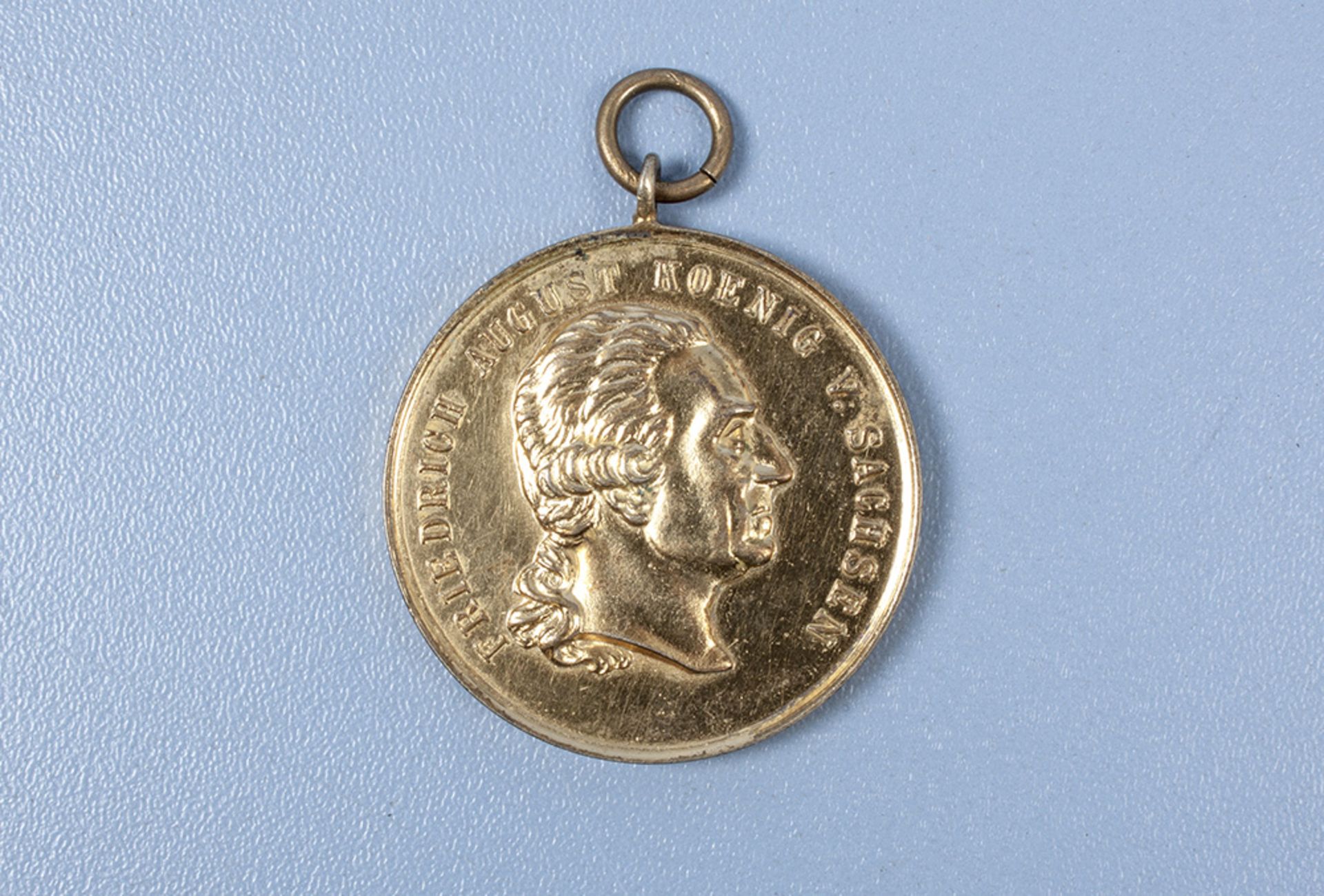 Sachsen goldene Medaille des Militär St. Heinrichs-Ordens, Bronze vergoldet, guter ...