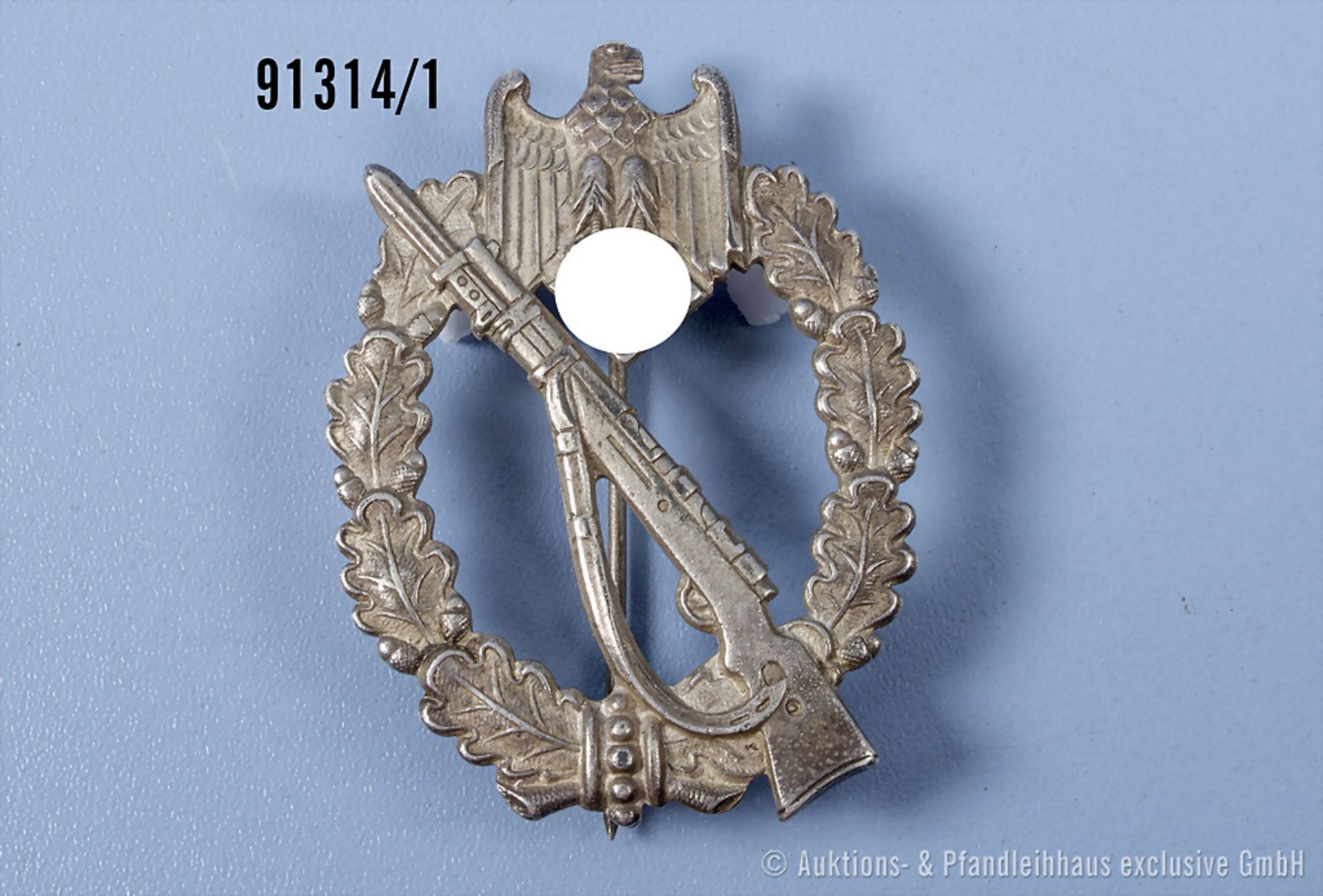 Infanterie-Sturmabzeichen in Silber, Zinkausf., guter Zustand mit ...