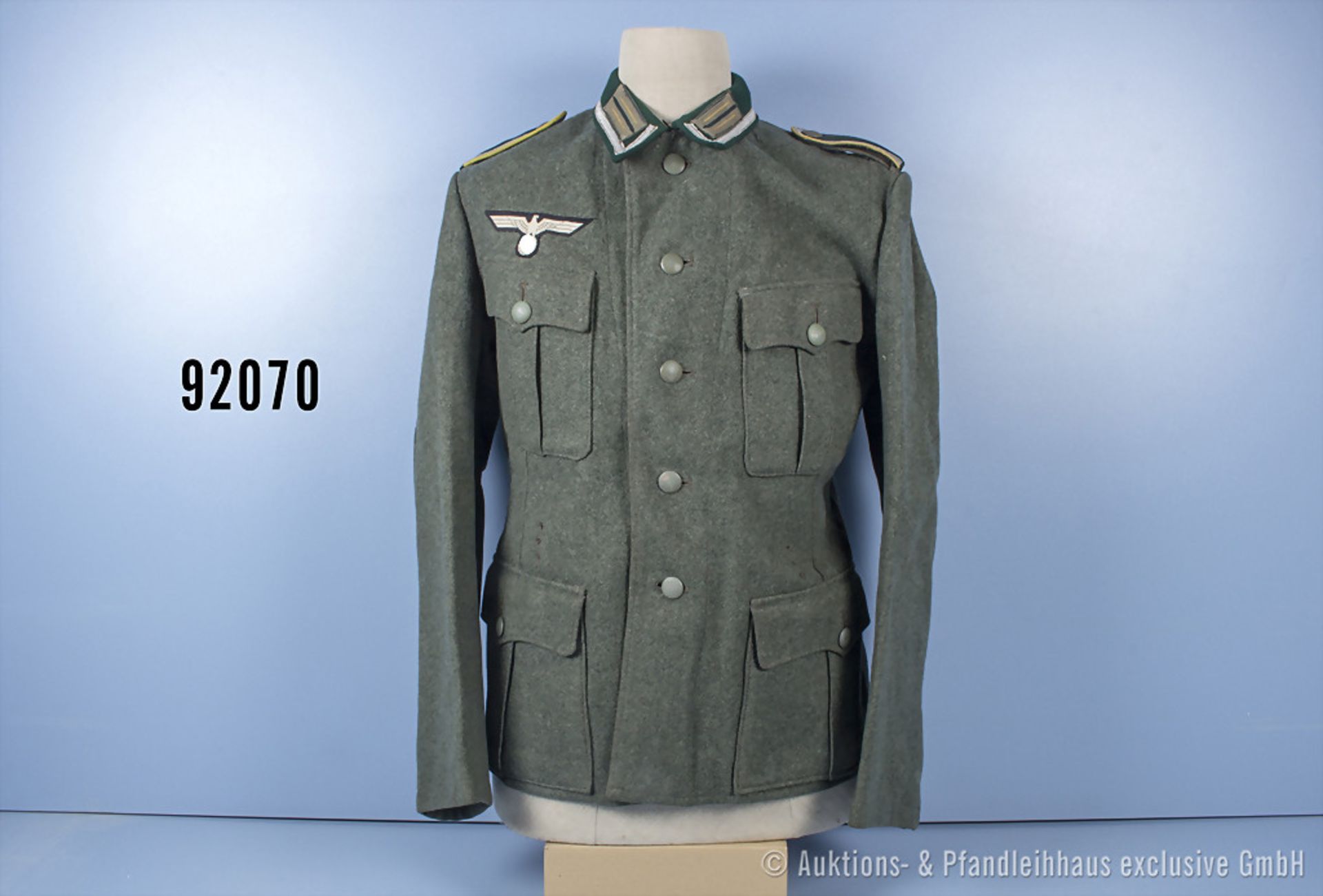 Feldbluse Modell 1936 eines Unteroffiziers der Nachrichtentruppe, kurioserweise mit ...