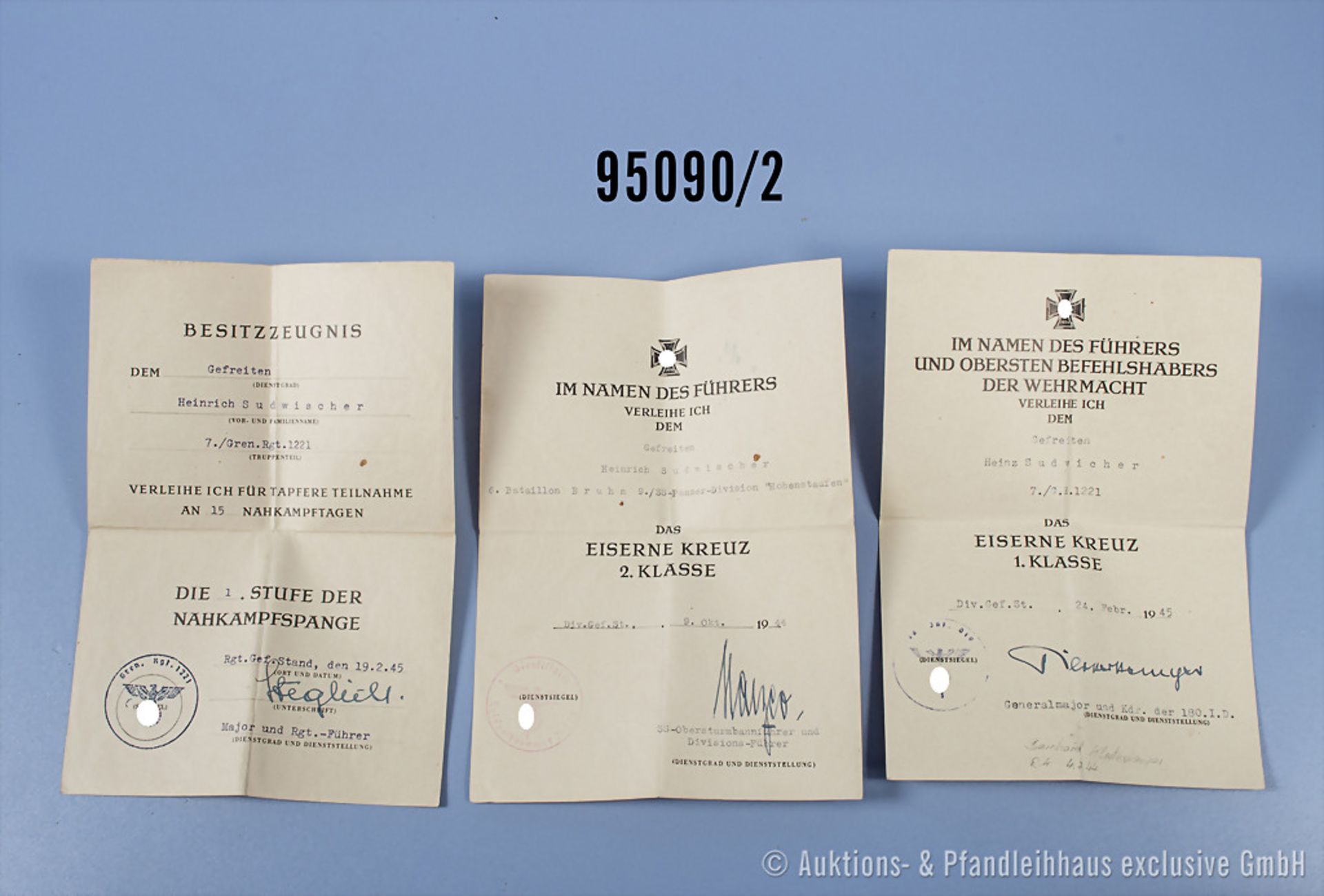 Dokumentennachlass eines Gefreiten in der SS-Panzer-Division "Hohenstaufen" und im ... - Bild 2 aus 2