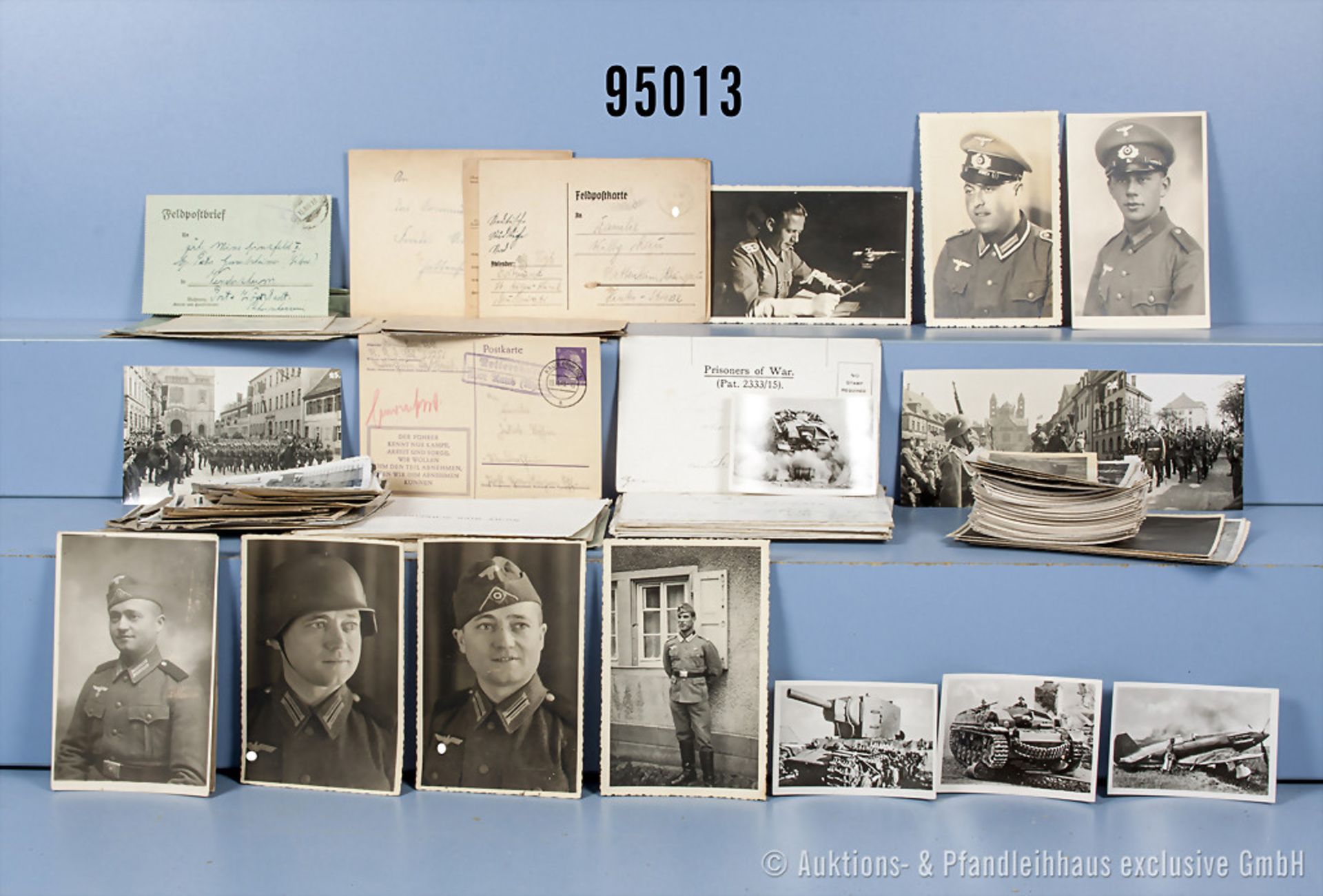 Konvolut 81 Fotos überwiegend Wehrmacht Heer, Kriegsgefangenenpost und Feldpost sowie 91 ...