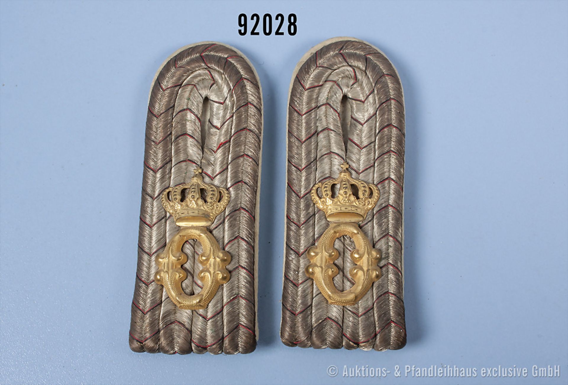 Württemberg 1 Paar Schulterstücke für einen Leutnant im Grenadier-Regiment Königin Olga ...