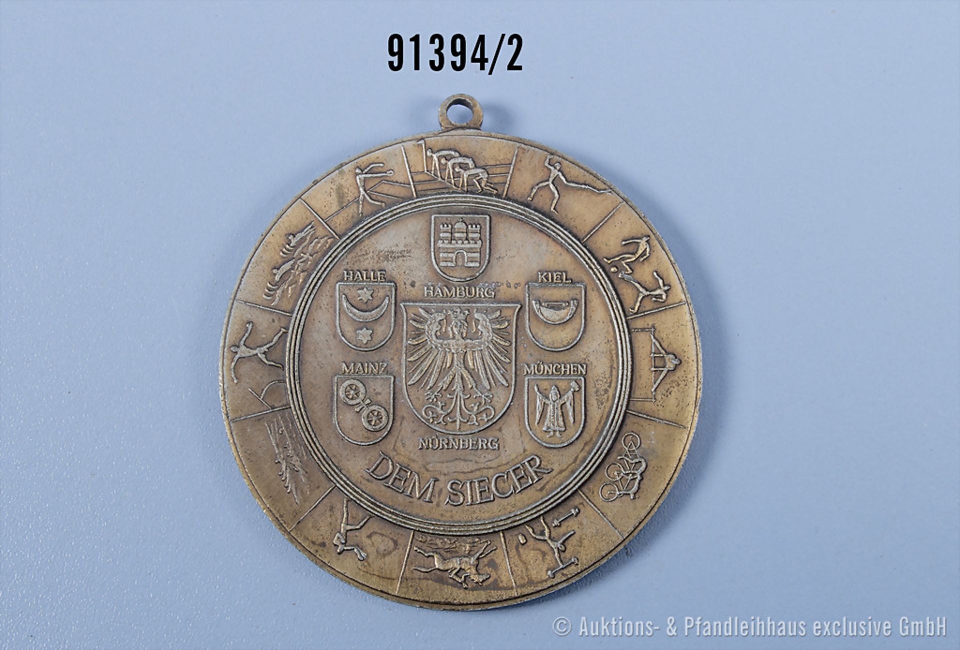 Konv. Medaille "Deutsche Kampfspiele 1934 - Dem Sieger", Zinkausf., im dazugehörigen ... - Bild 2 aus 2