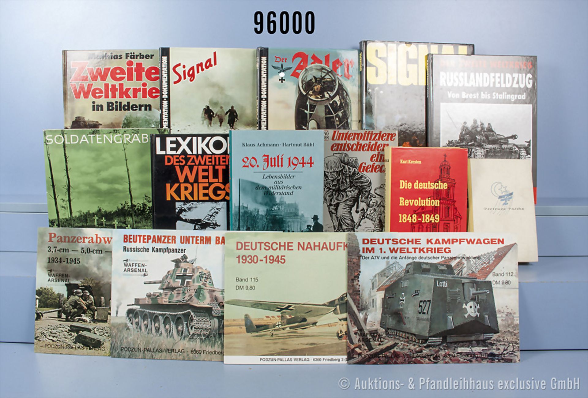 Konvolut 64 Bücher und Broschüren überw. NK zum Thema 2. WK und Zeitgeschichte, u.a. ...