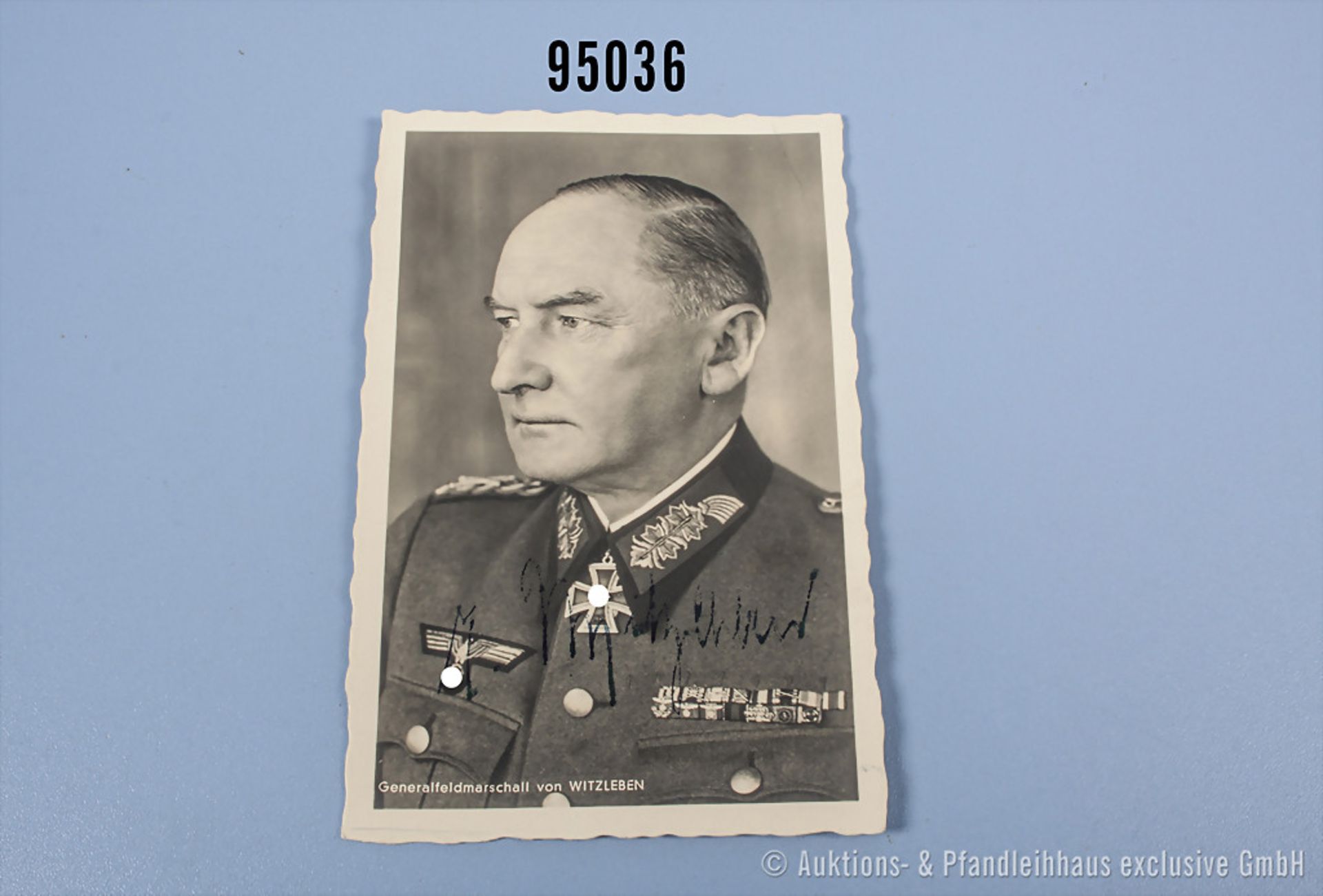 Ritterkreuzträger Postkarte mit OU Generalfeldmarschall von Witzleben, ...