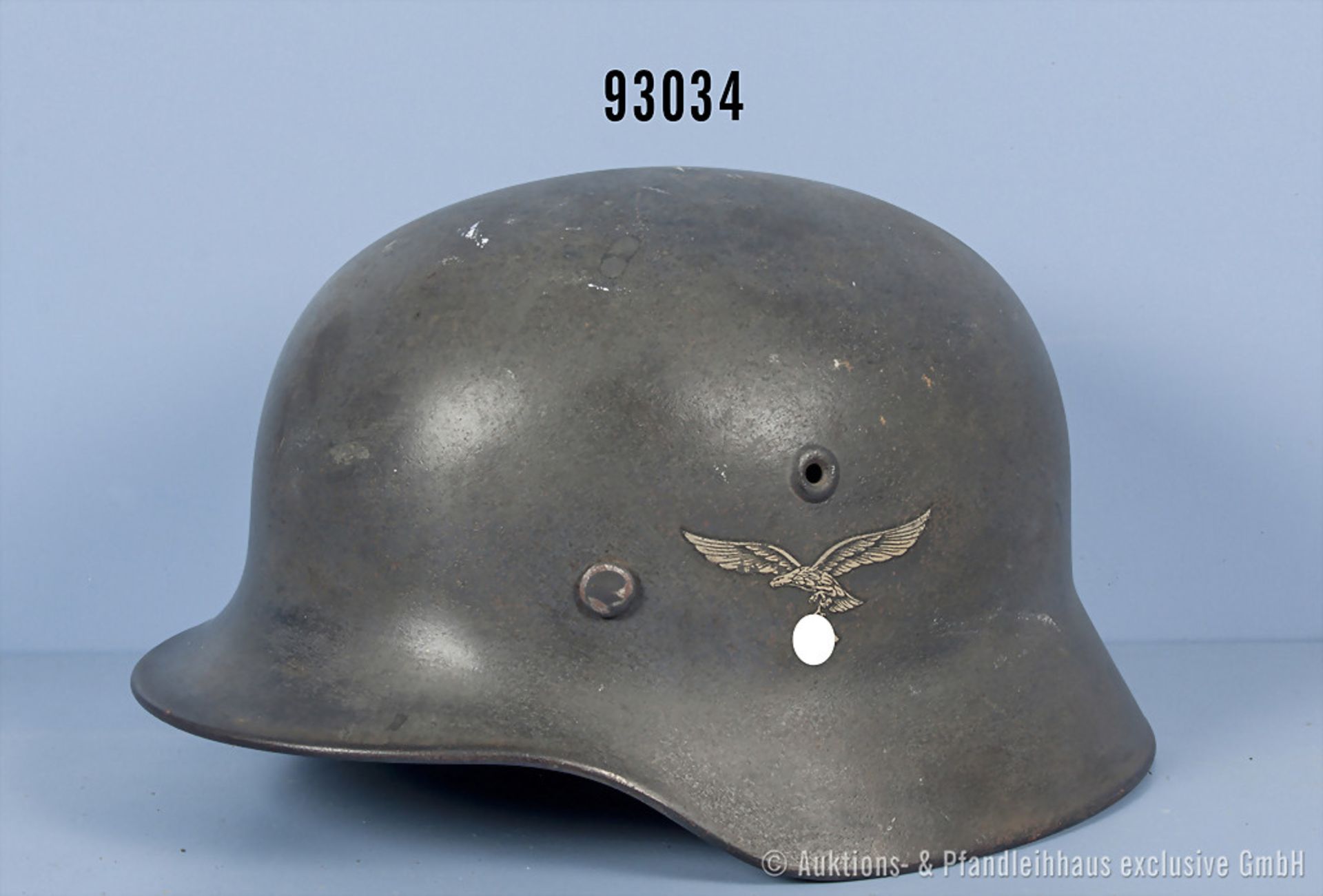 Stahlhelm, Modell 1940 der Luftwaffe, Adler zu 95 % erhalten, Innenfutter und 1 Niete ...