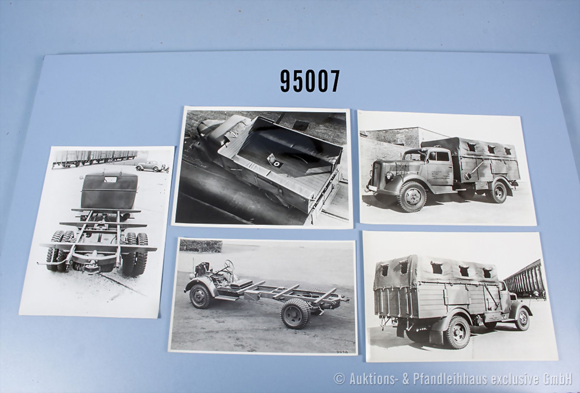 Konvolut 5 original s/w Aufnahmen/Werkfotos von Wehrmacht Truppentransporter Opel Blitz ...