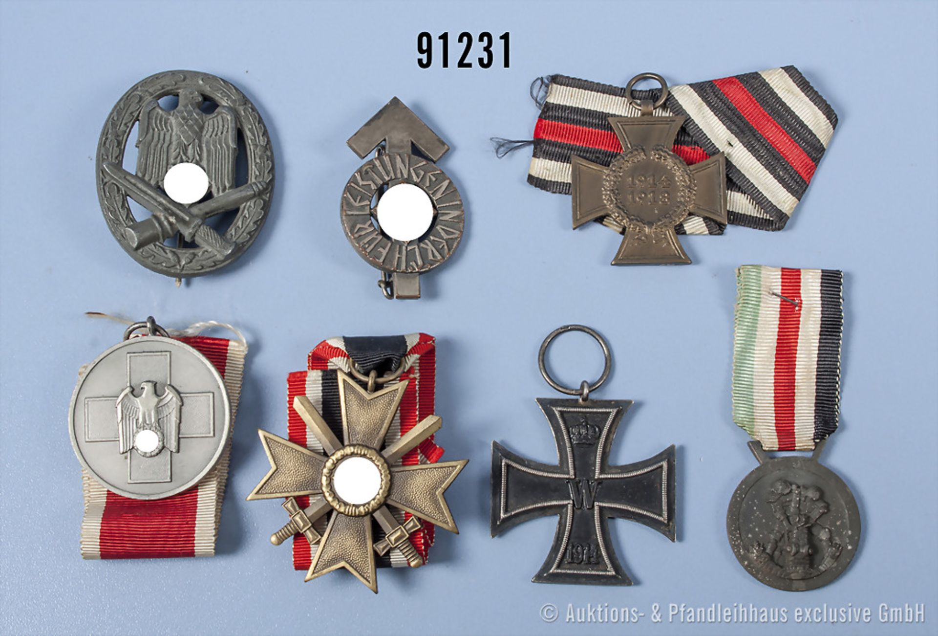 Konv. EK 2 1914, EKT, KVK 2. Klasse mit Schwertern, Deutsch-Italienische ...