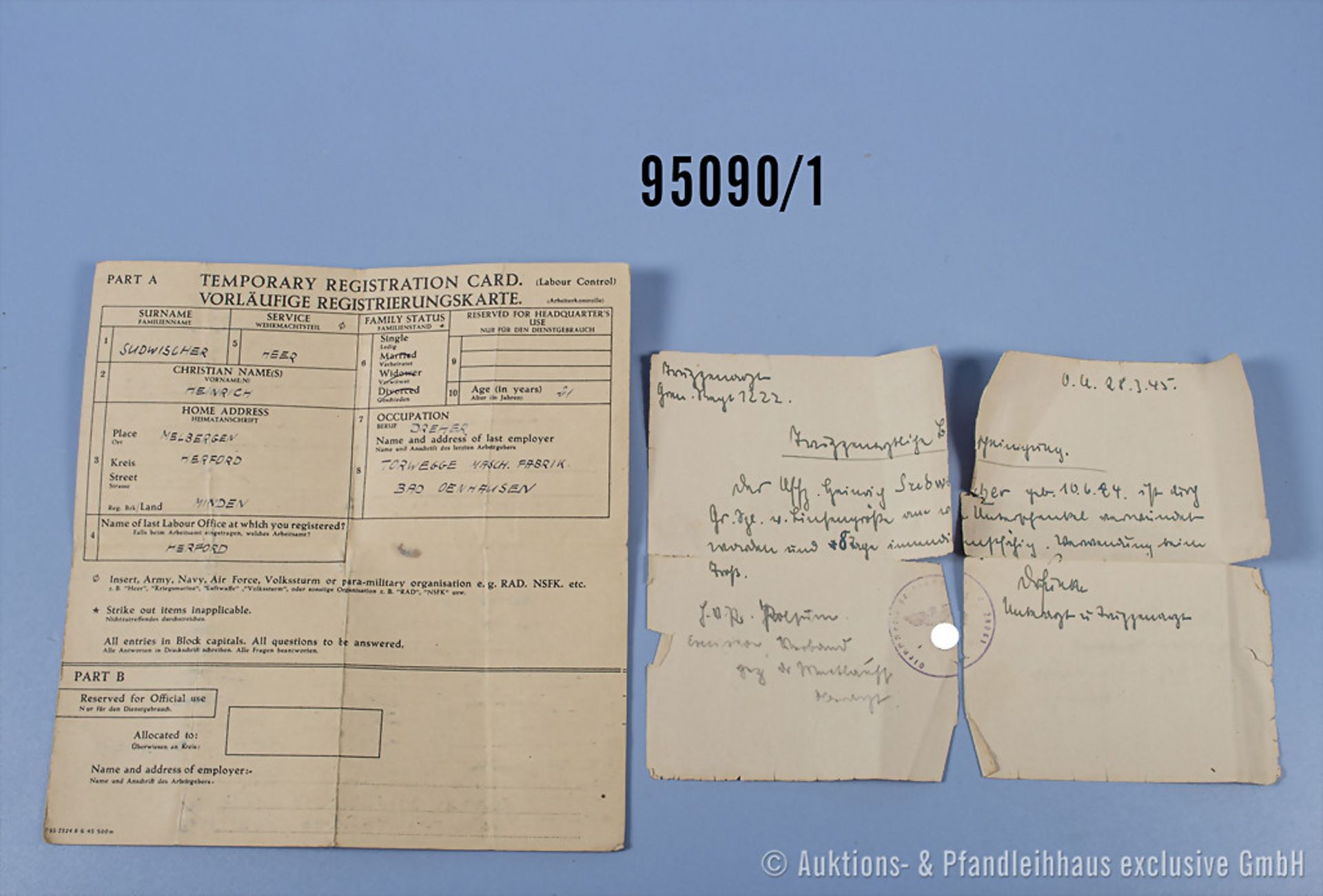 Dokumentennachlass eines Gefreiten in der SS-Panzer-Division "Hohenstaufen" und im ...