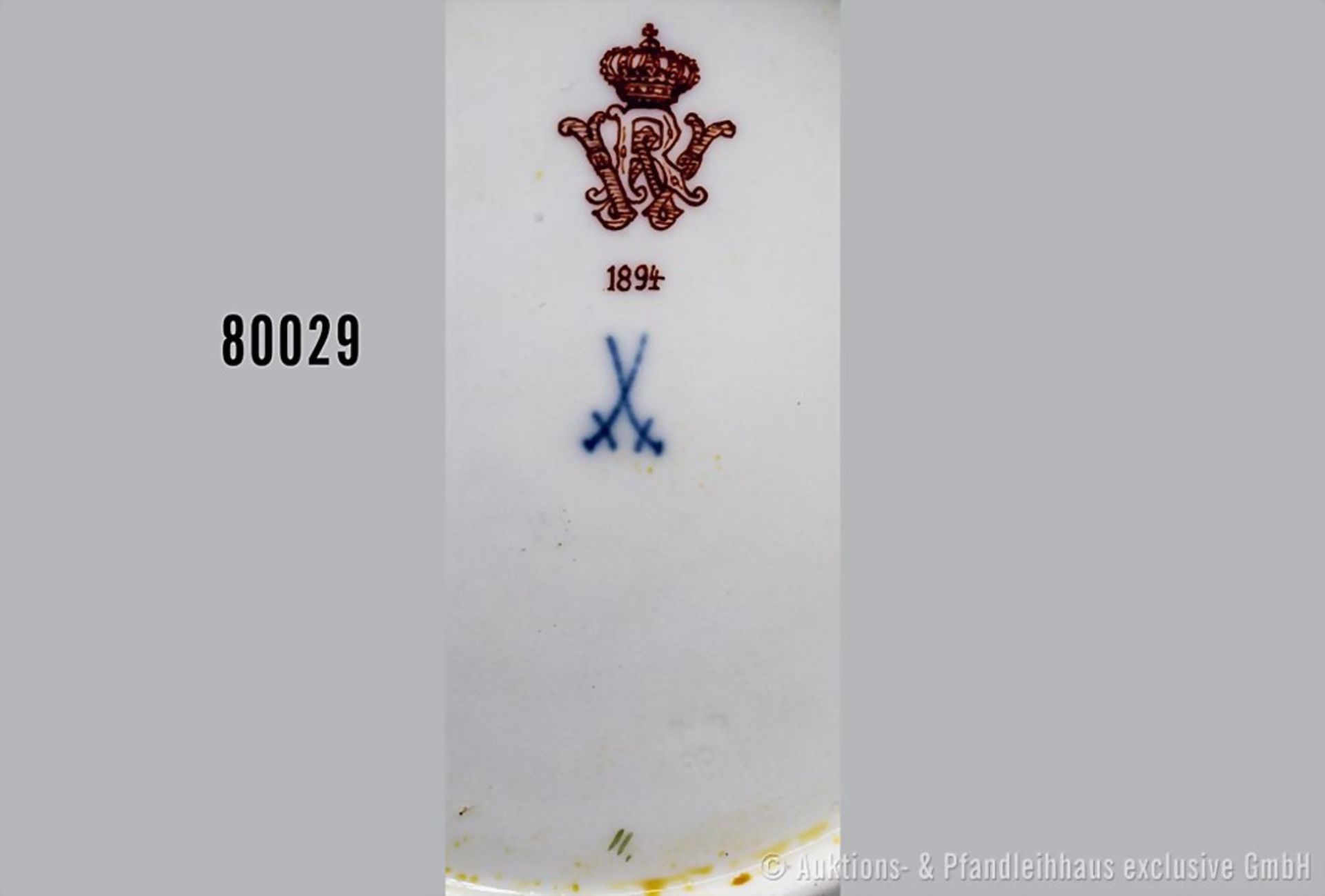 Konv. Porzellan Kuchenteller, D 20 cm und Untertasse, D 15 cm, Meissen, aus dem Service ... - Bild 3 aus 3